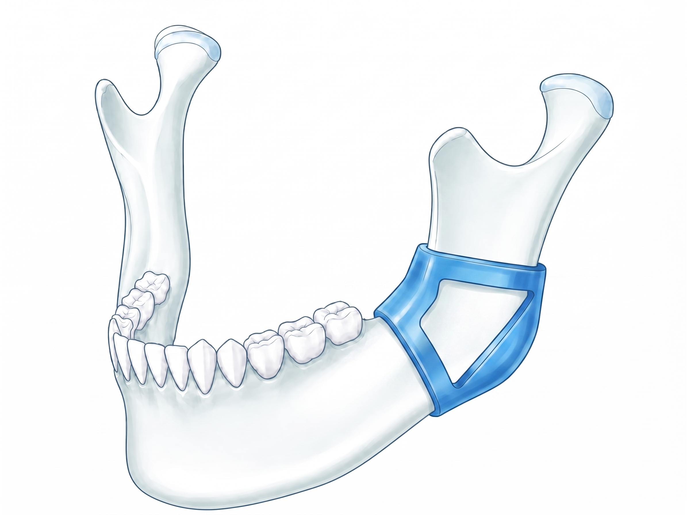Mandibular patient specific surgical guide design